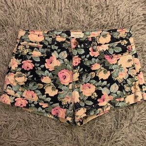 Floral high rise shorts